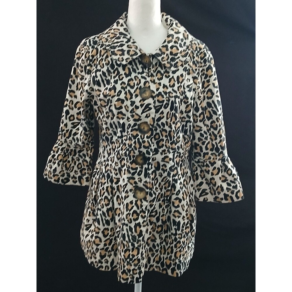 APPRAISAL Animal Print  Lightweight Jacket Button Down  MEDIUM